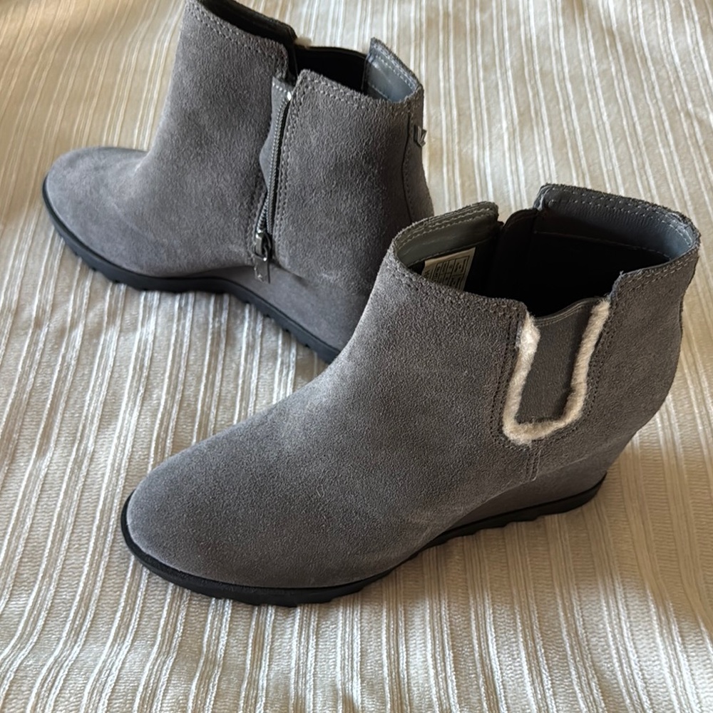 Women's Gray Suede Ankle Boots